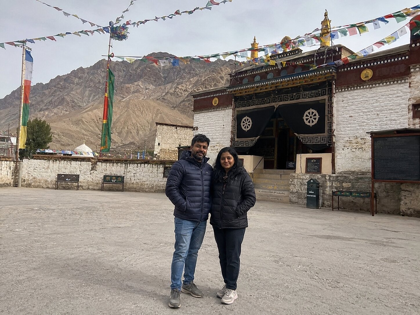 Family enjoying mountain hotel